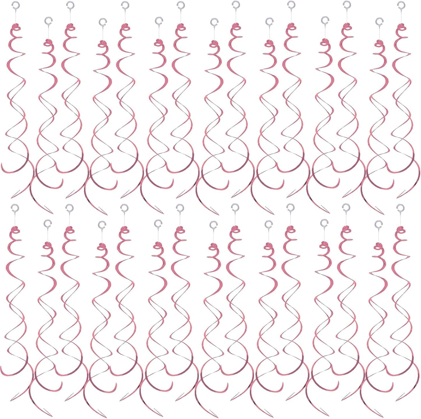 30 Pieces Hanging Swirl Party Decorations Foil Decorations Ceiling Swirl Spiral Hanging Plastic Streamer for Ceiling Birthday Graduation Wedding Celebration Baby Shower Party Supply (Black)