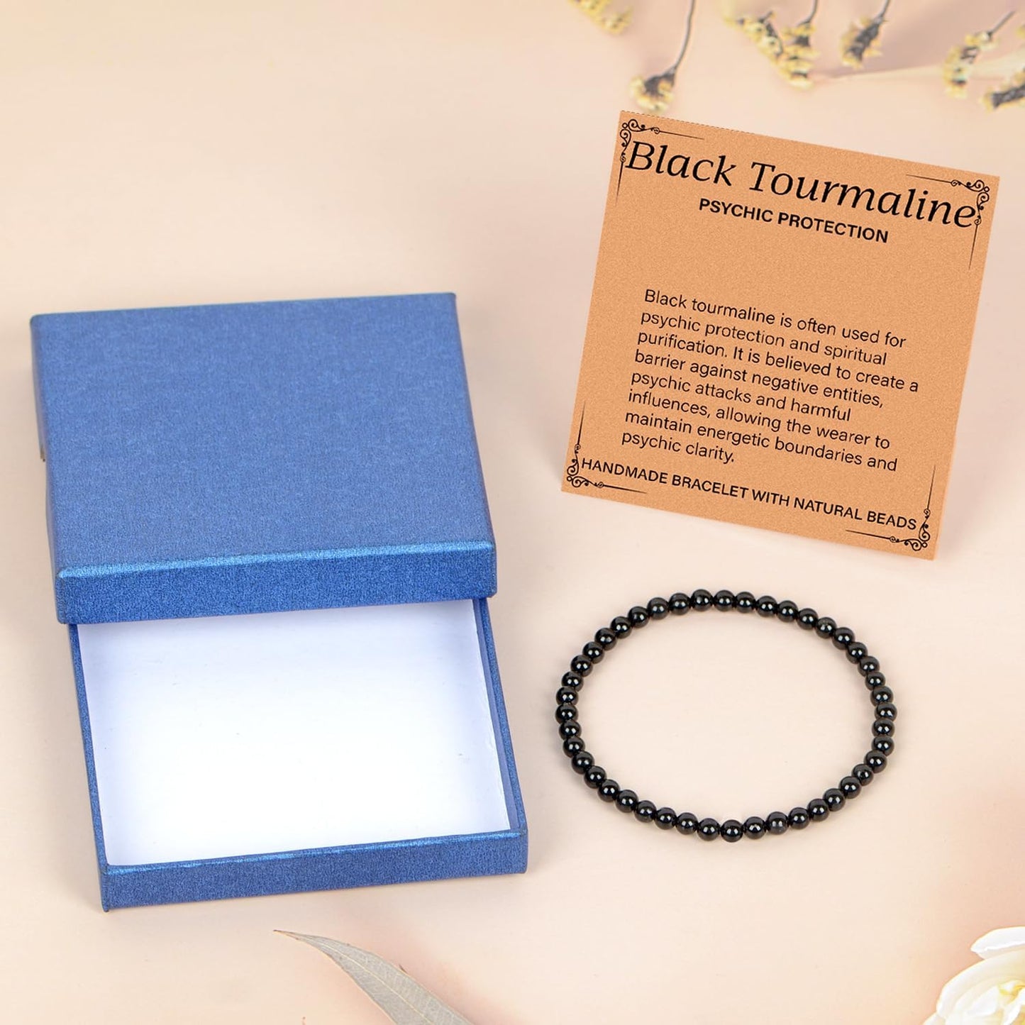 LPBeads Handmade Natural Gemstone Stretch Elastic Bracelet Healing Crystal Round Stone Beads Jewelry Gifts for Women Men