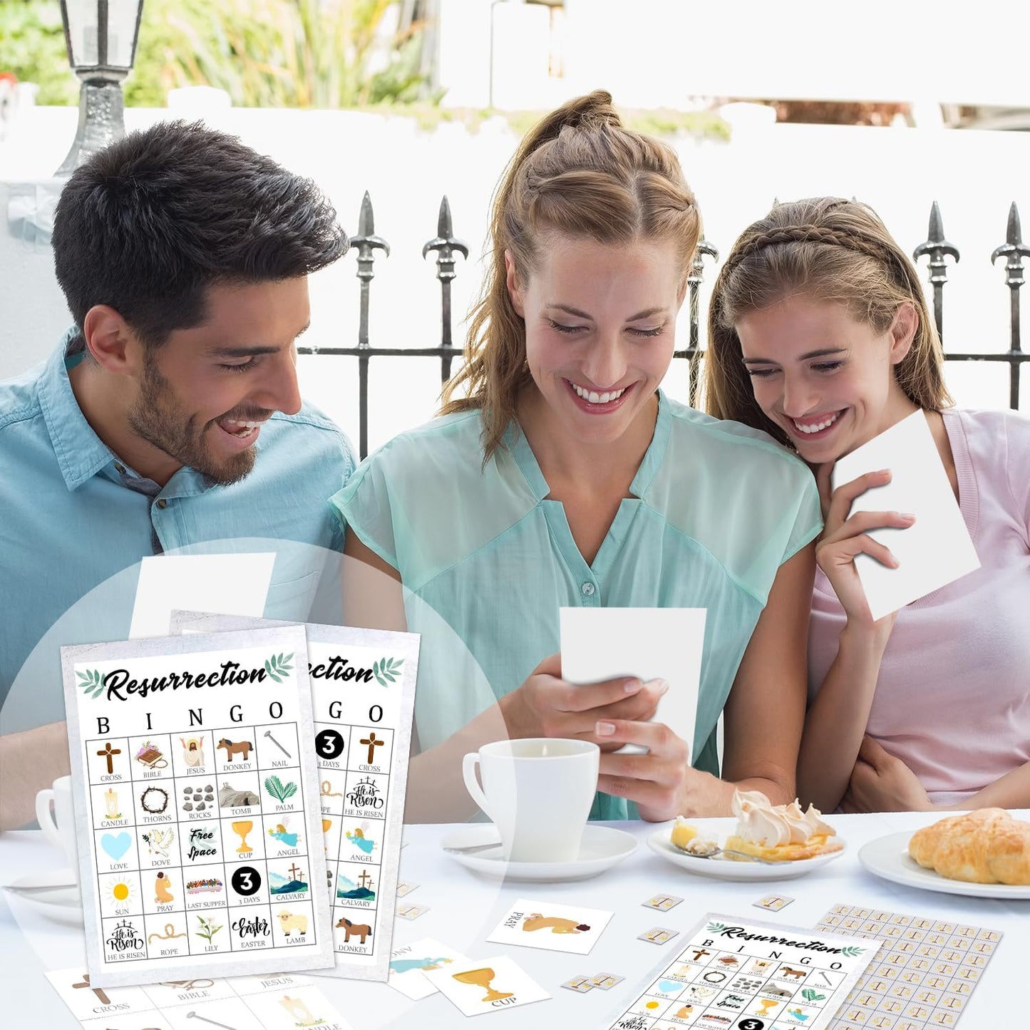 Bible Bingo Game - 24 Player Christian Church Bingo Cards for Women, Men & Family Parties - JK0103