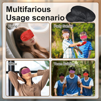 5 Pcs Sleep Mask, Eye Masks for Sleep, with Nose Pad and Elastic Strap for Blind Folds, for Adult Play, Travel Eye Mask, Sleeping, Team Building (Colorful, Medium(3.35x 7.28inch))