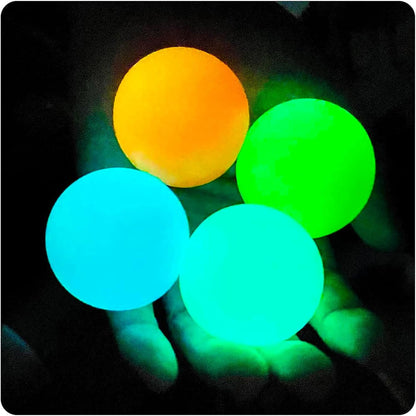 Glow in The Dark Sticky Balls that Stick to The Ceiling,Stress Balls for Kids and Adults,Glowing Sticky Ball,ASMR Cool Stuff for Teens,Elevated Ball,Glow Toys,LumiBalls,Stocking Stuffers(4Pcs)