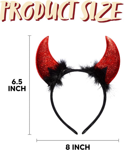 Spooktacular Creations Halloween Devil Horns Headband, Red Headwear Costume Accessories for Women Halloween Party Favors, Cosplay Costume