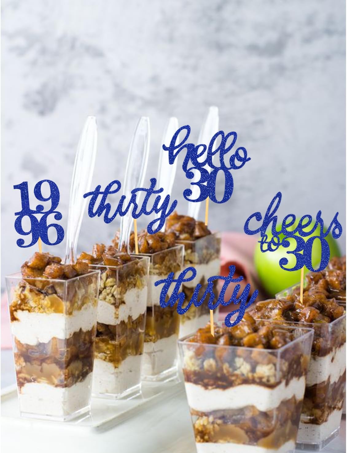 24 PCS Glitter 30th Birthday Cupcake Toppers for Celebrating Thirty Years Old Birthday Party Decorations for 30th Anniversary Party Supplies (Gold)