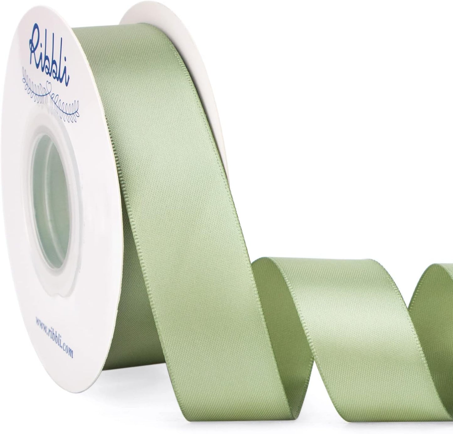 Ribbli Double Faced White Satin Ribbon,3/8” x Continuous 25 Yards,Fabric Ribbon use for Bows Bouquet,Gift Wrapping,Floral Arrangement