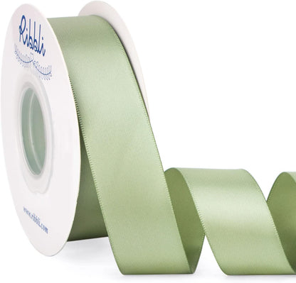 Ribbli Double Faced White Satin Ribbon,3/8” x Continuous 25 Yards,Fabric Ribbon use for Bows Bouquet,Gift Wrapping,Floral Arrangement