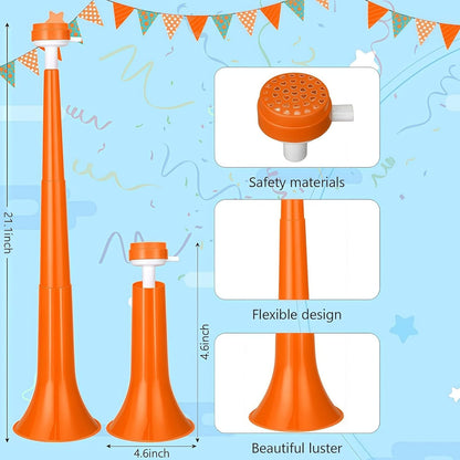 2 Pcs Stadium Horn for Adult, 21 Inch Vuvuzela Plastic Collapsible Cheering Trumpets for Sporting Events Football Carnival Party (Blue)