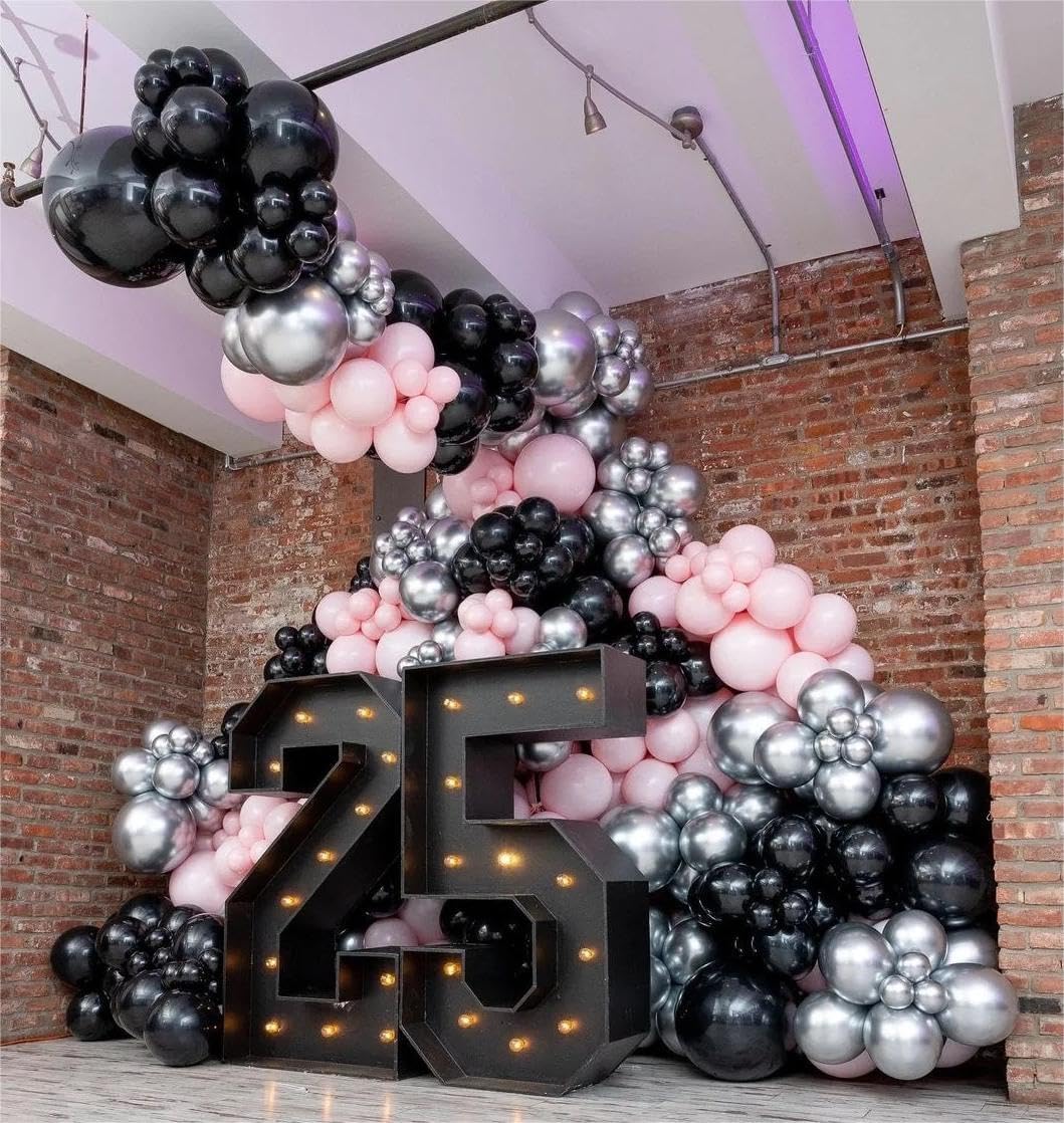 Party Balloons 12inch 50 Pcs Latex Confetti Balloons Birthday Balloons Party Decoration Wedding Baby Shower Christmas Party-Confetti Silver