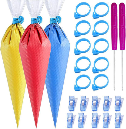 100 Pieces Piping Bags Disposable - Tipless Piping Bags | Pastry Bags | Icing Bags | Frosting Bags for Cake Cookies Baking Decorating (14 inch bags-A)