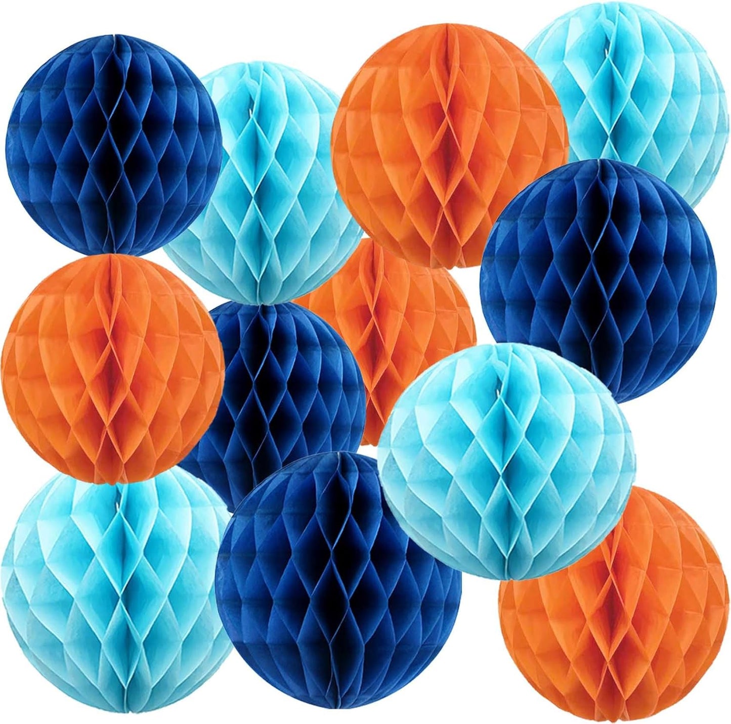 Rainbow Paper Honeycomb Balls,6 and 10 inch Hanging Tissue Pompoms,12 Pack Party Decorations