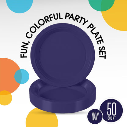 Exquisite Party Solids Red Plastic Plates For Party Supplies 10" Red Disposable Plates Heavy Duty 50 Pcs Plastic Dinnerware Sets Heavy Duty 350 GSM Disposable Dinnerware Set
