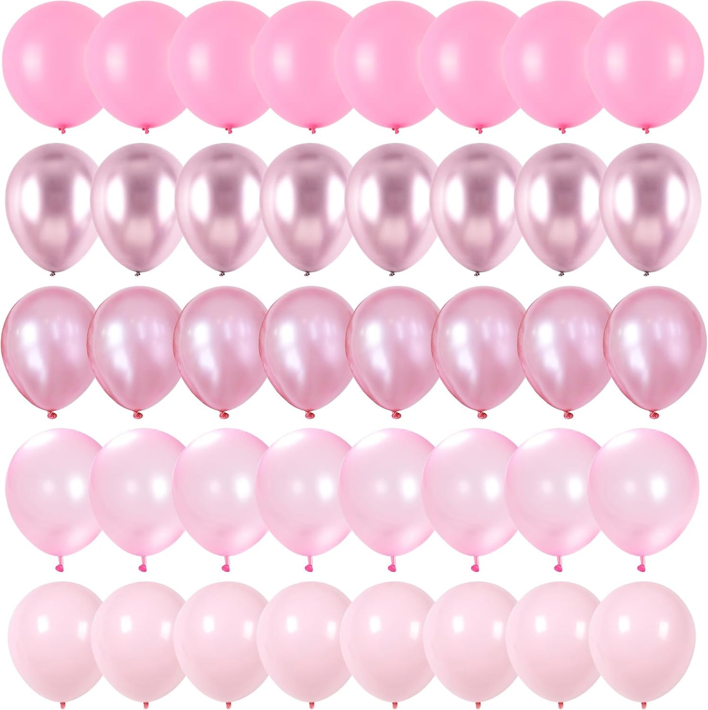 Pink Blue Purple Balloon, 60 Pcs 12 Inches Hot Pink Metallic Purple Teal Yellow Balloons Confetti Balloons for Kids Magic Theme Birthday Decoration Baby Shower Girls Music Party Supplies