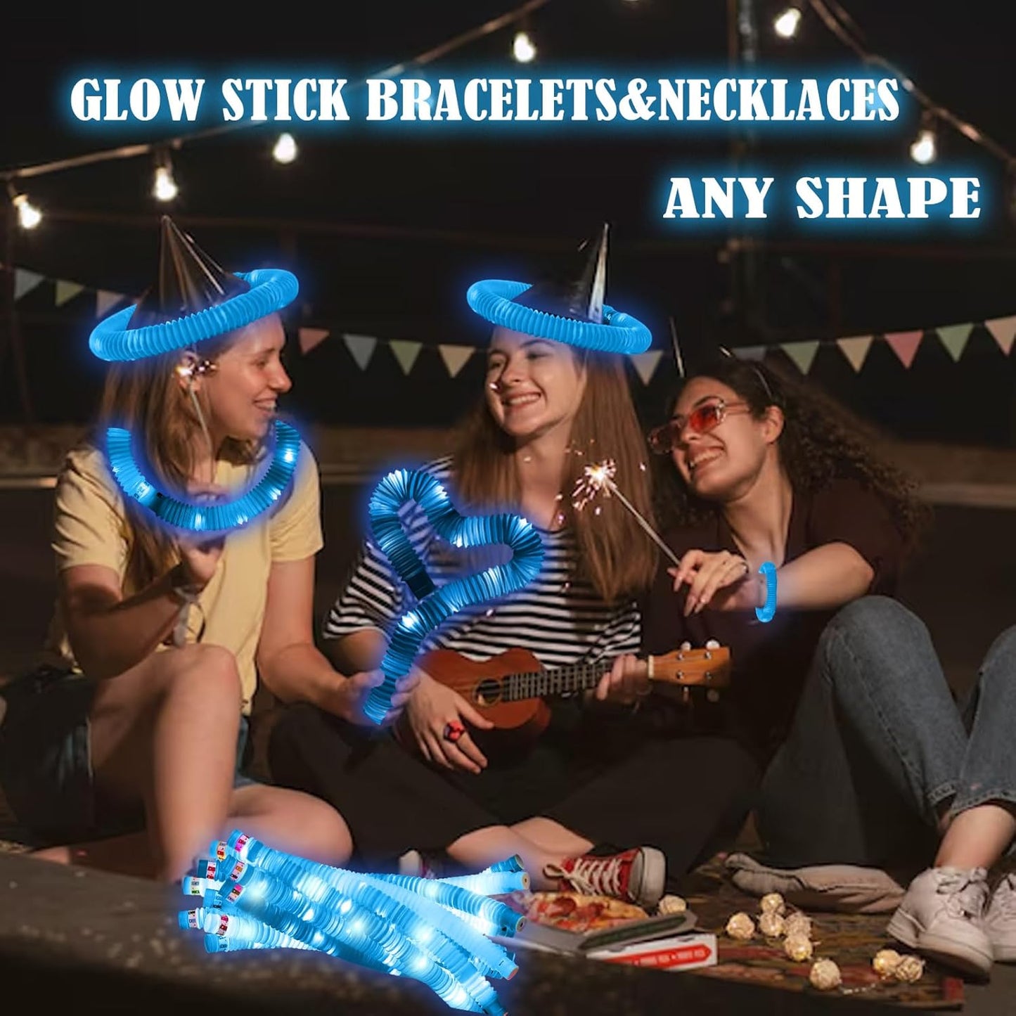 Yellow 12PCS Glow Sticks Stocking Stuffers Party Favors-Glow in The Dark Party Supplies for Kids and Adults, Perfect for Festivals, Birthday Parties, Raves, Concerts, and Camping Decorations