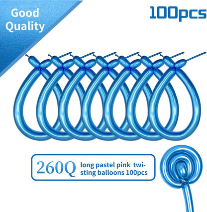260 Clear Long Balloons for Animals, Thickening Skinny Latex Twisting for Arch Modeling Magic Clown Birthday Wedding Party Decorations 100pcs