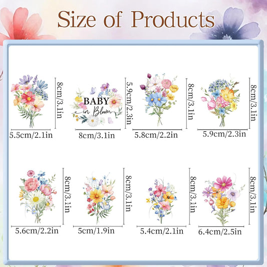Rngmsi Flower Birthday Cupcake Toppers Decorations, 40PCS Wildflower Baby in Bloom Baby Shower Cake Decorations for Girls Women, Garden Floral Fairy Party Decor