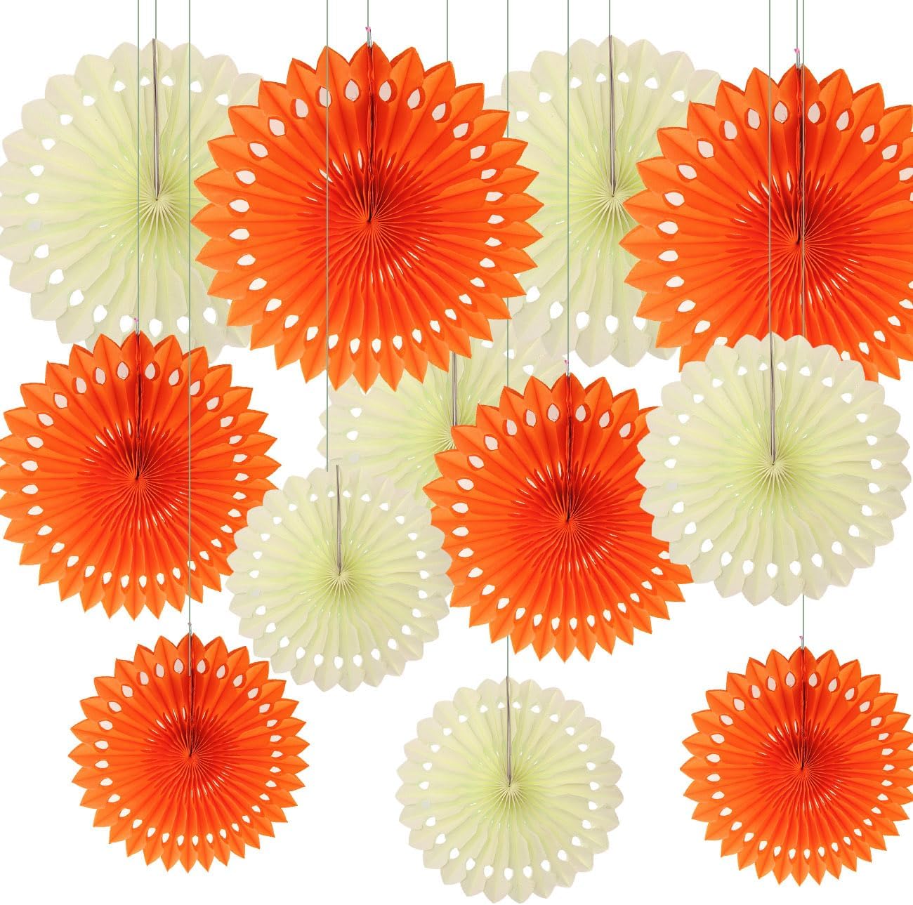 12PCS Colourful Paper Fans Party Decorations,Rainbow Hanging Ceiling Honeycomb Round Tissue Paper Fans for Mexican Engagement Fiesta Cinco De Mayo Party Decorations