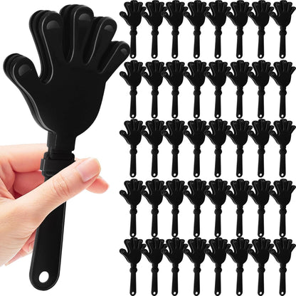 50 Pcs Hand Clappers Noisemakers 7.5 Inch Clappers Noisemakers Plastic Hand Clappers for Birthdays Game Football Sporting Events Cheers Supplies Dance Basketball Football Noisemakers(Black)