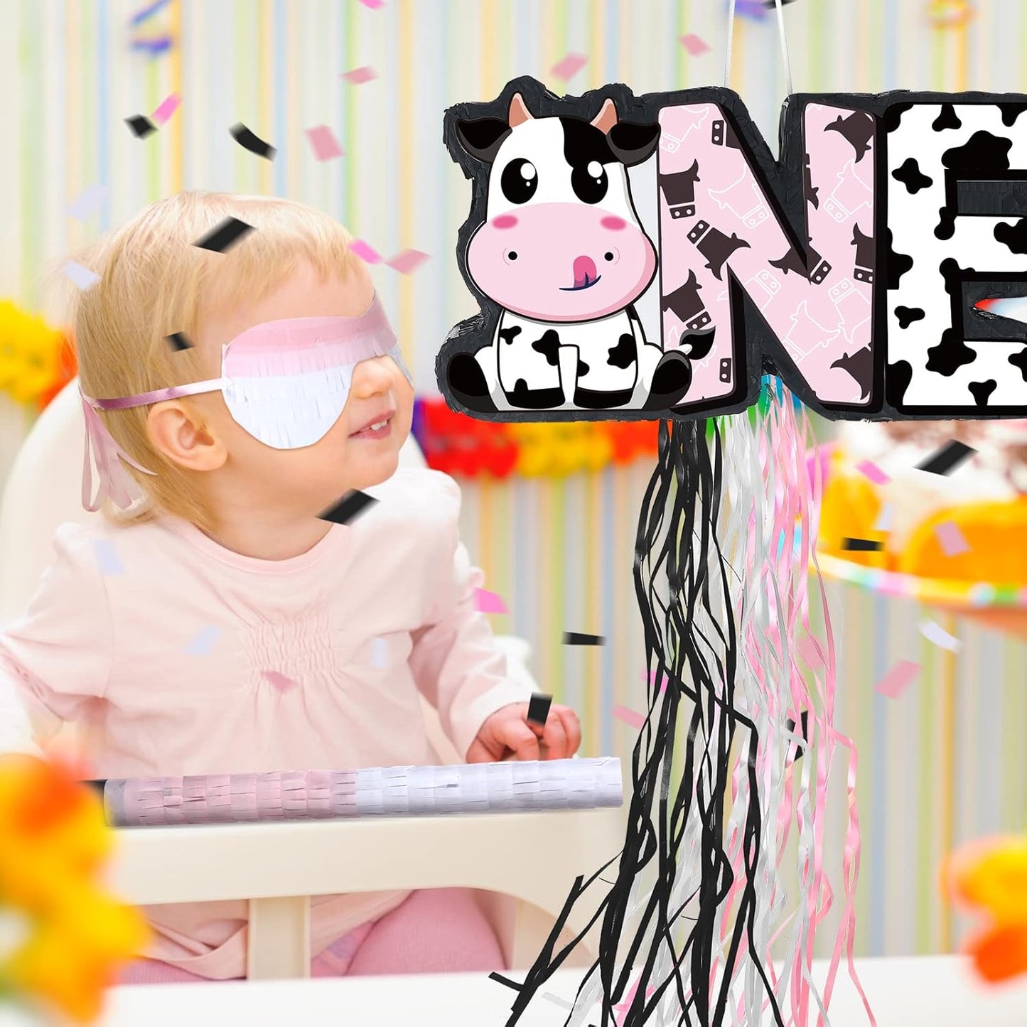 Baseball Piñata with Blindfold Bat for Birthday Party Softball Paper Piñata Sports Balls Confetti Baseball Party Supplies for Birthday Party Decorations 13.19 x 13.19 x 3 Inch(Cool)