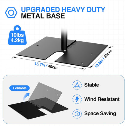 EMART Heavy Duty Backdrop Stand for Parties, 10x10 ft Pipe and Drape Adjustable Back Drop Stand Kit with Flat Base, Sturdy Photo Background Frame Diy Pole for Flower Wall Wedding Curtain