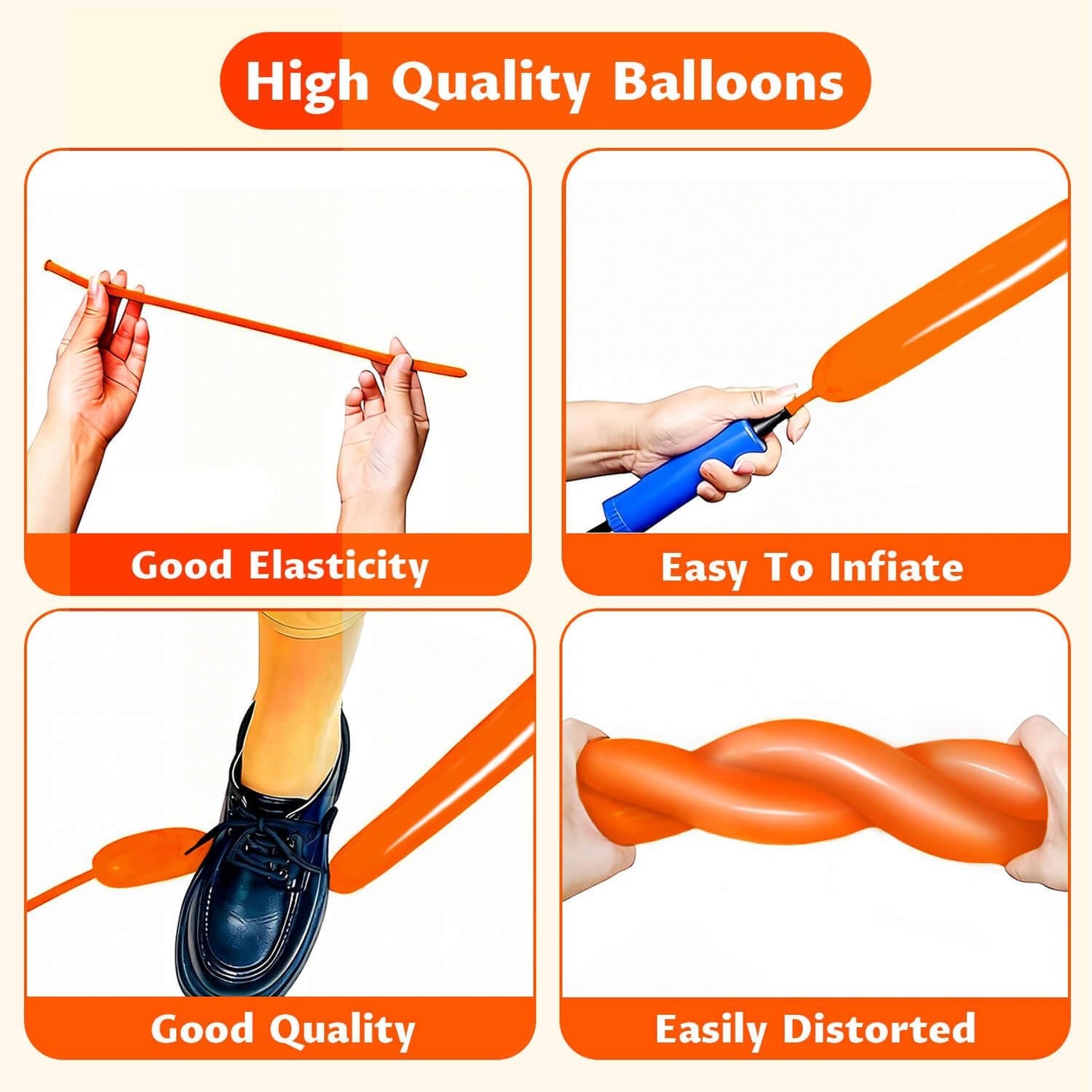 260 Clear Long Balloons for Animals, Thickening Skinny Latex Twisting for Arch Modeling Magic Clown Birthday Wedding Party Decorations 100pcs