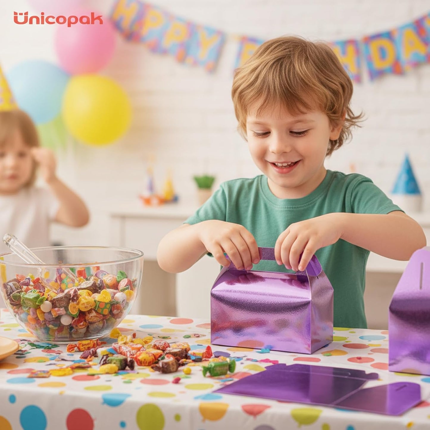 UnicoPak 30 Pack Party Favor Boxes Treat Boxes, White Gable Gift Boxes for Party Favors Goodies Cookies Treats Candies Meals Lunch, 6.5x3.5x3.5 Inches