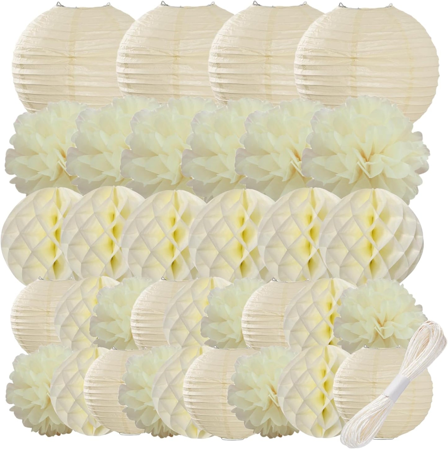 WOLHOWLTD Mermaid Theme Paper Decoration Set - 33 Pcs Paper Lanterns, Pompoms, Honeycomb Decorations for Mermaid Theme, Baby Shower,Wedding Rainbow Birthday Party Home Decoration(Pink Blue Purple)