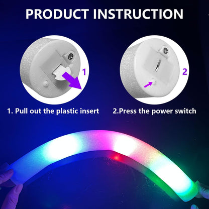 105 Pack LED Foam glow sticks, glow sticks for wedding with 3 Modes Colorful Flashing, Glow Stick Bulk Party Pack for Wedding, Raves, Concert,Camping, Sporting Events, Pool Party