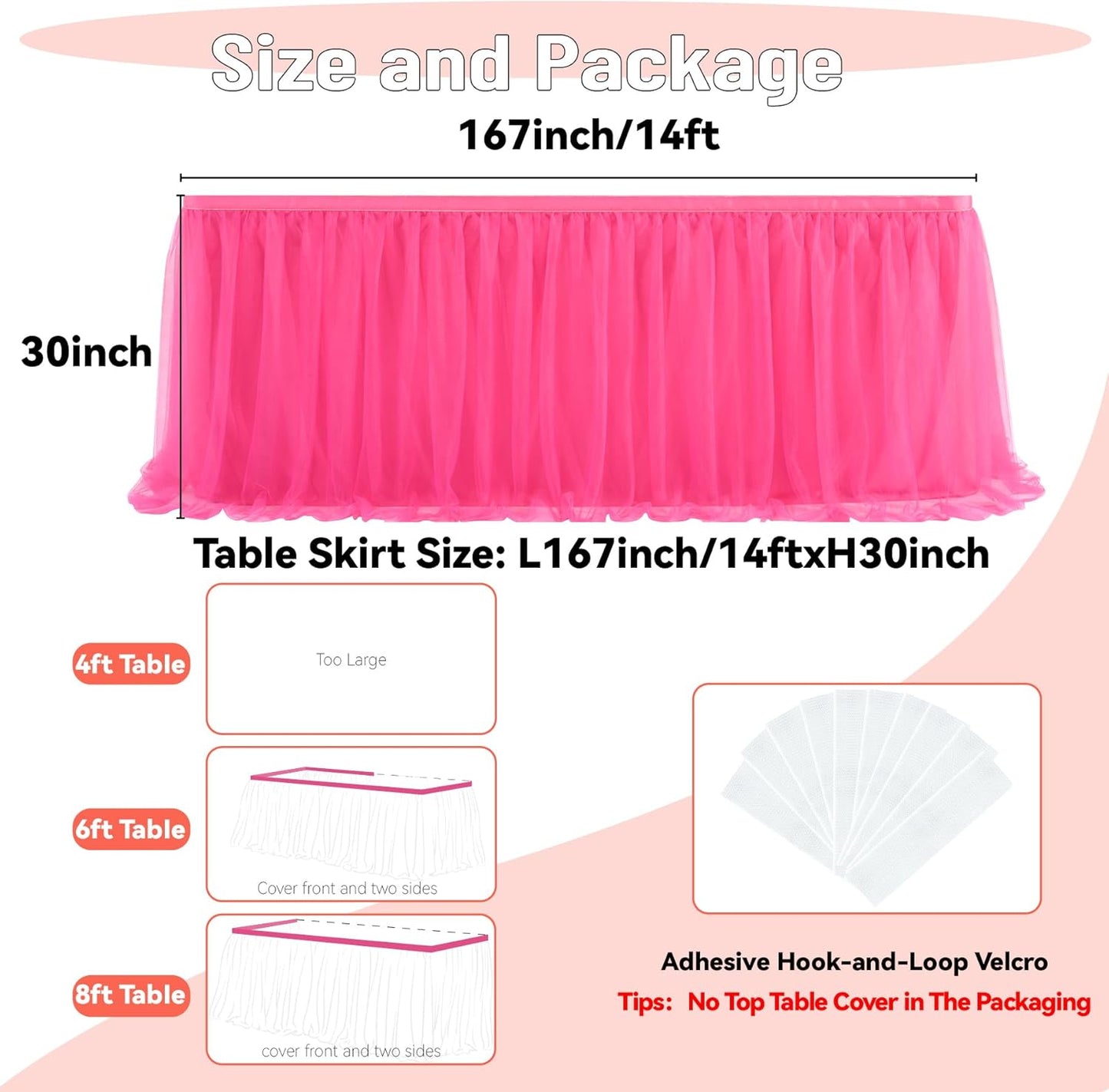 72inch Champagne Gold Tulle Table Skirts for Rectangle Round Tables, Gold Grim Ruffle Tulle Tutu Cloth Table Skirt 6ft for Wedding Birthday Party Cake Dessert Decor(No Top Cover)