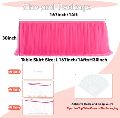 72inch Champagne Gold Tulle Table Skirts for Rectangle Round Tables, Gold Grim Ruffle Tulle Tutu Cloth Table Skirt 6ft for Wedding Birthday Party Cake Dessert Decor(No Top Cover)