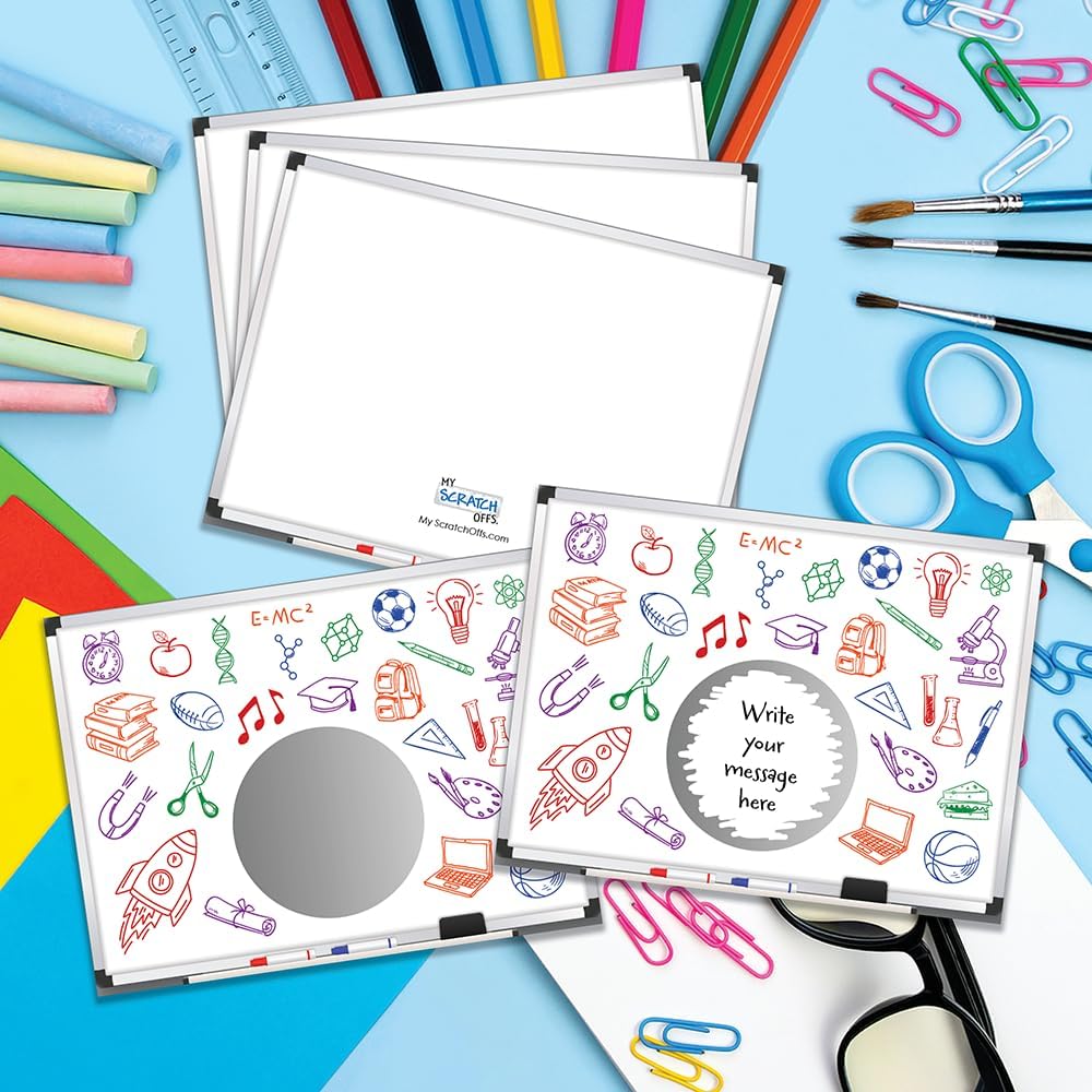My Scratch Offs - Customizable Scratch-Off Cards Graffiti Design for Prizes, Classroom Rewards & Teacher Supplies, 50 Pack