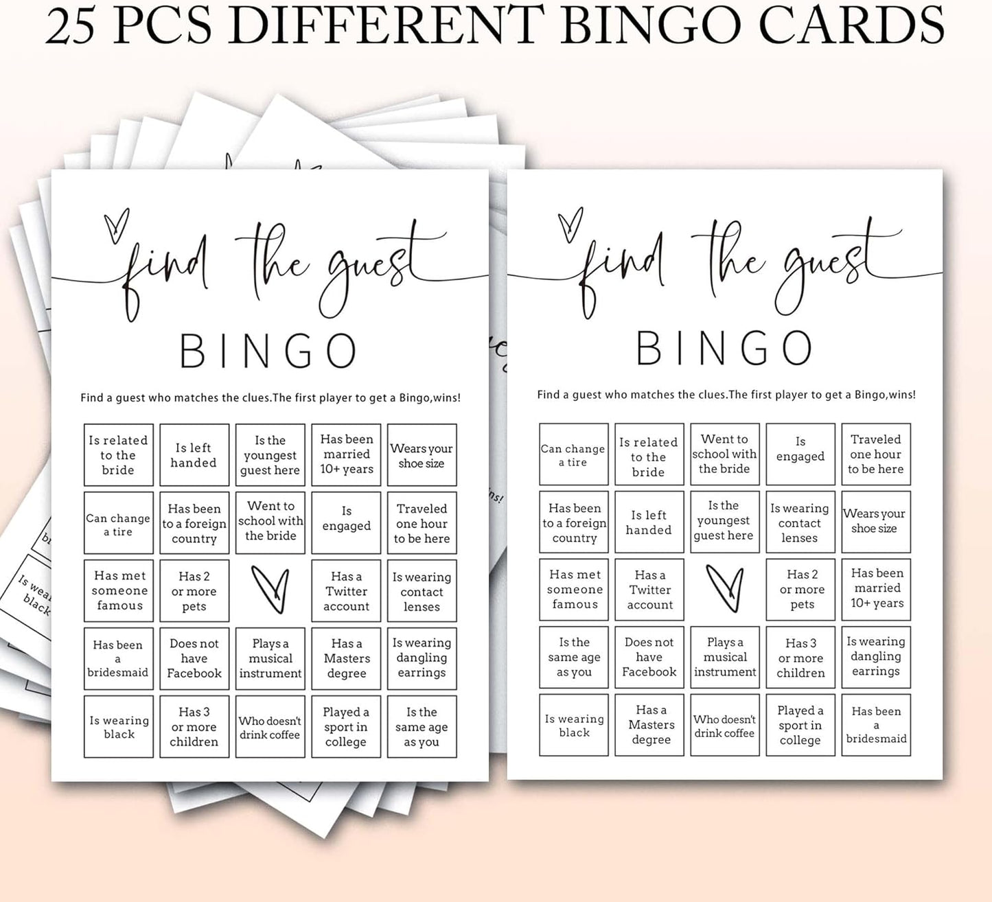 Bridal Shower Bingo, What Will The Bride to Be Receive, 25Pcs Bridal Bingo Game Cards, Engagement Party Games for Guests, Minimalist White Wedding Party Supplies - A18