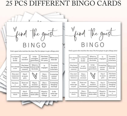 Bridal Shower Bingo, What Will The Bride to Be Receive, 25Pcs Bridal Bingo Game Cards, Engagement Party Games for Guests, Minimalist White Wedding Party Supplies - A18