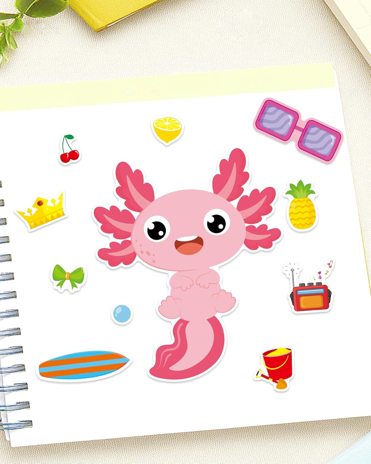 Aowplc 36 Pcs Make-A-Face Sticker Sheets Kids Party Favors Mix and Match Stickers with Dinosaurs, Mermaids, Unicorns, Horses, Farm & Sea Animals for Parties, Birthdays, Classroom Activities & Crafts