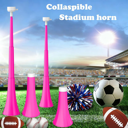 Collapsible Stadium Horn 24 Inch Vuvuzela Noise Makers Plastic Cheering Trumpet Blow Horns Noisemakers for Sporting Events Football Games School Sports Party Supplies Favors Accessories