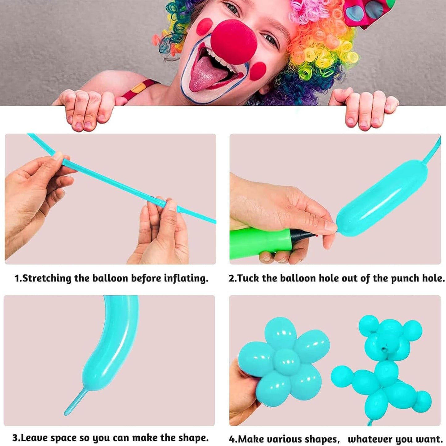 260 Balloons Clear, Thickening Long Balloons for Tying Arch, Twisting Latex Animals Magic Modeling Skinny Birthday Balloon for Kid‘s Party Wedding Decoartion Supply 100pcs