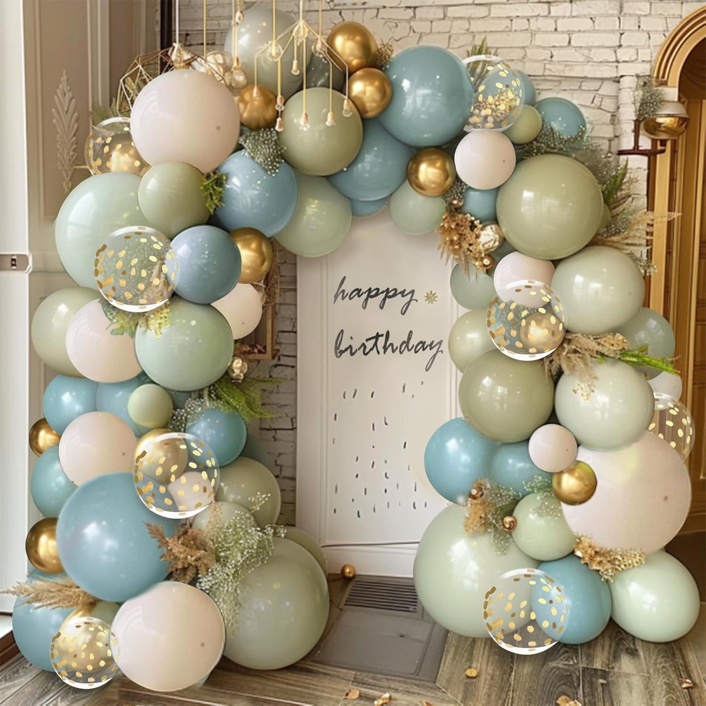 Pink Gold White Balloon Arch Kit - 144 PCs Pastel Light Pink and Beige Sand White Gold Chrome Balloons for Mothers Day Girls Women Birthday Bridal Shower Engagement Wedding Party Decorations