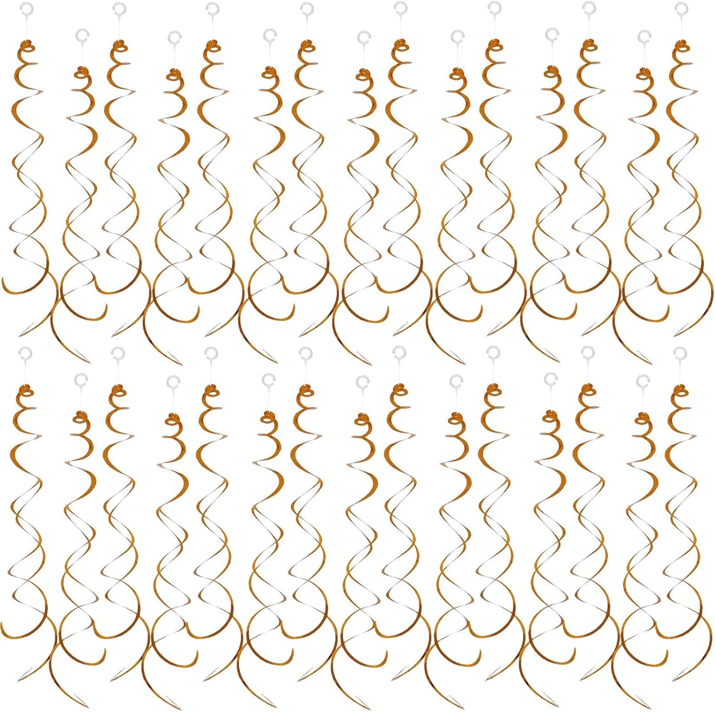 30 Pieces Hanging Swirl Party Decorations Foil Decorations Ceiling Swirl Spiral Hanging Plastic Streamer for Ceiling Birthday Graduation Wedding Celebration Baby Shower Party Supply (Black)