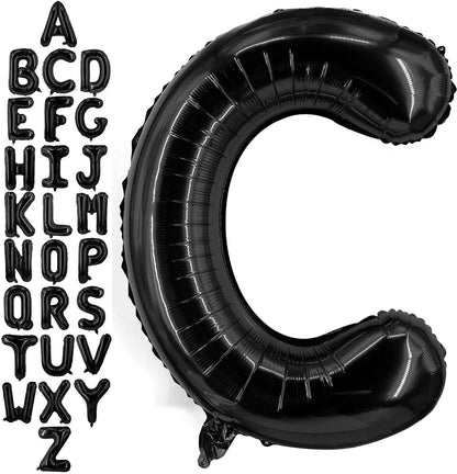 40 Inch Black Letter A Balloons, DIY Phrase Foil Alphabet Letter A Balloons DIY Word A Banner for Birthday Anniversary Celebration Graduation Party Supplies Decoration