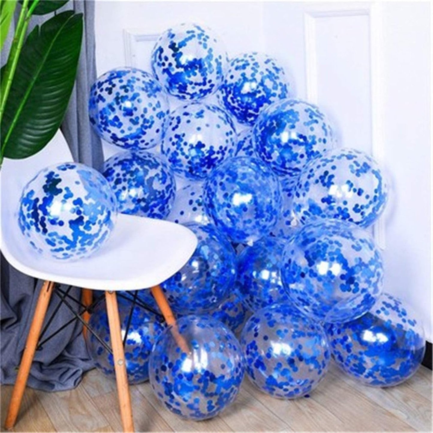 KIRIKOU Pack of 24 Pieces Confetti Balloons 12 Inch Latex Party Balloons for Party Decorations, Wedding, Engagement, Bridal, Birthday and Shower (Black)