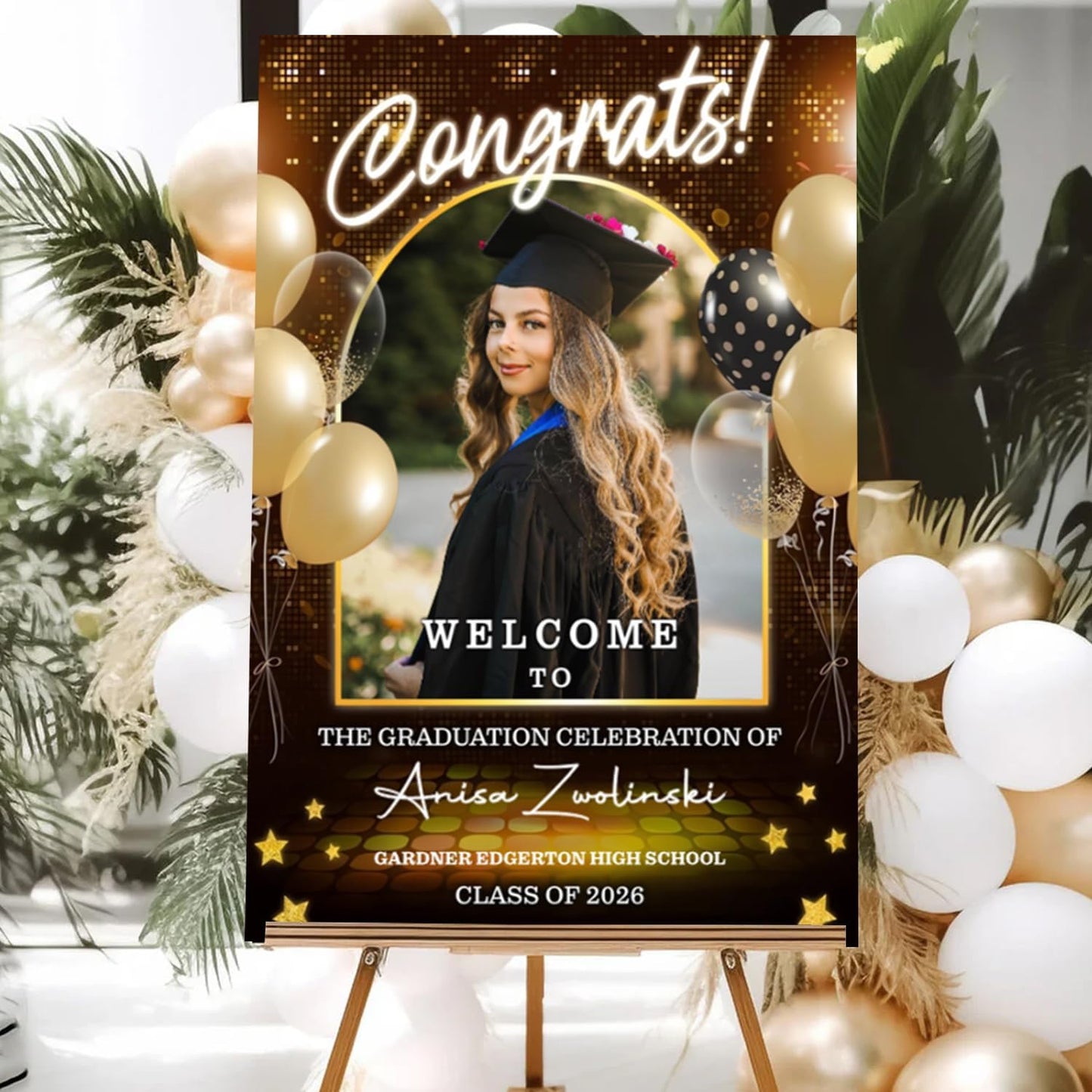 Graduation Party Welcome Sign, Photo Graduation Poster, Graduation Decorations, Grad Party Sign, Grad Welcome Sign, Graduation gift for best friend, Graduation gift for daughter, sister, brother - 1