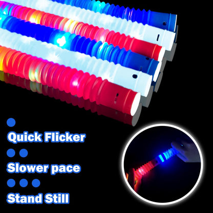 Fourth of July Glow Sticks Accessories for Kids 9 PCS, Red White Blue Light Up Pop Tubes Bracelets Necklaces Toys,4th of July Parade Throws Favors,250th Patriotic Party Supplies for Memorial Day Decor