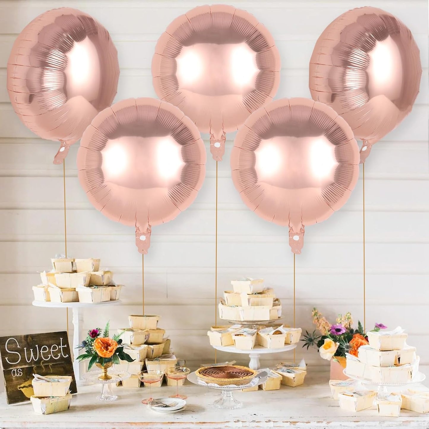 20 Pcs Black Round Shaped Balloons,18 Inch Round Foil Balloon,Giant Round Mylar Balloon Helium Balloons for Birthday Party Baby Shower Wedding Decorations (Black)