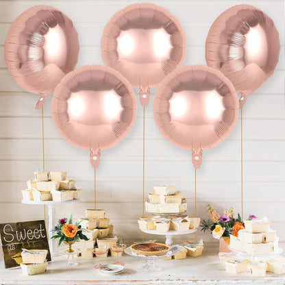 20 Pcs Black Round Shaped Balloons,18 Inch Round Foil Balloon,Giant Round Mylar Balloon Helium Balloons for Birthday Party Baby Shower Wedding Decorations (Black)