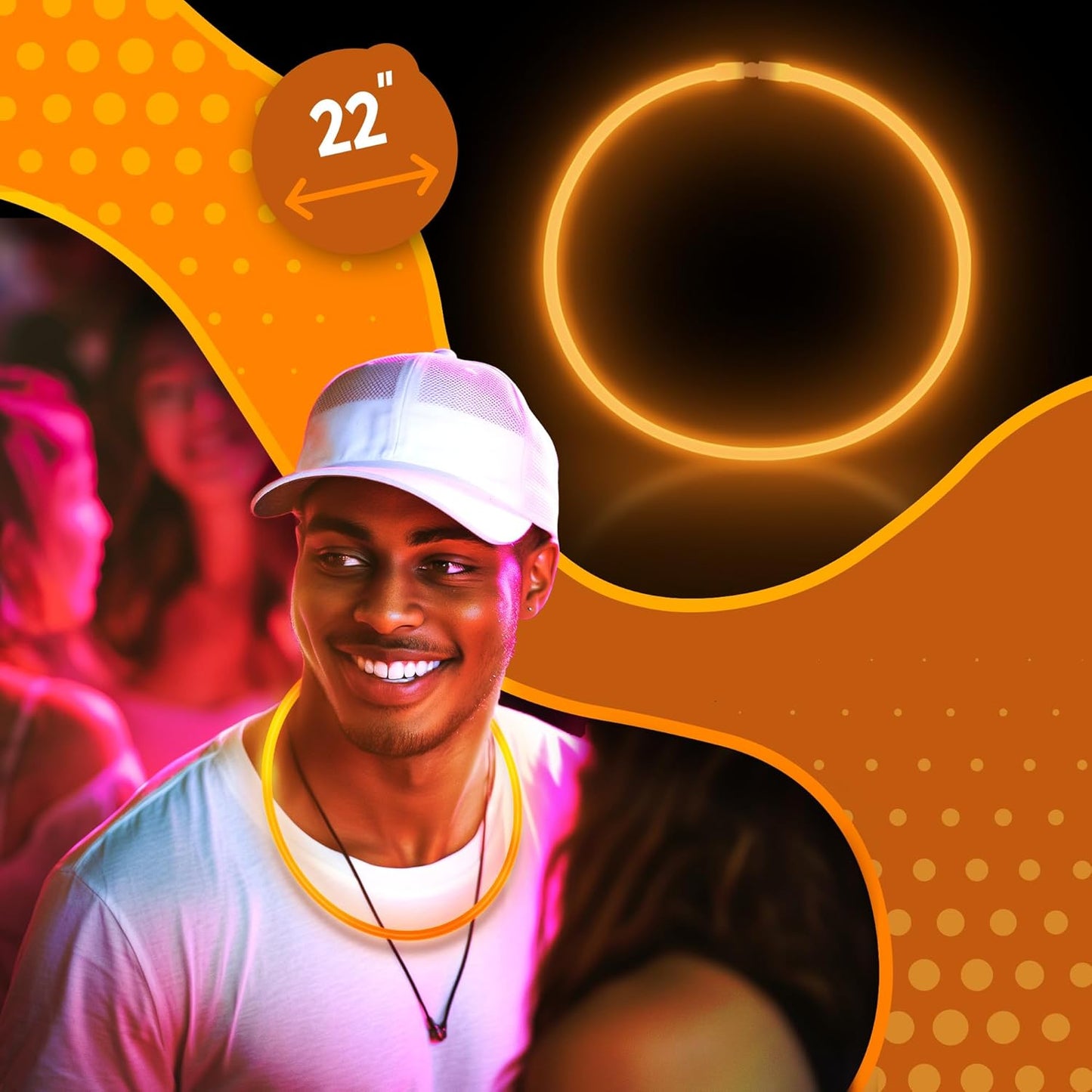 Windy City Novelties 22” Glow Stick Necklaces – 50 Pack for Summer Parties, Camping & July 4th Celebrations (Purple)