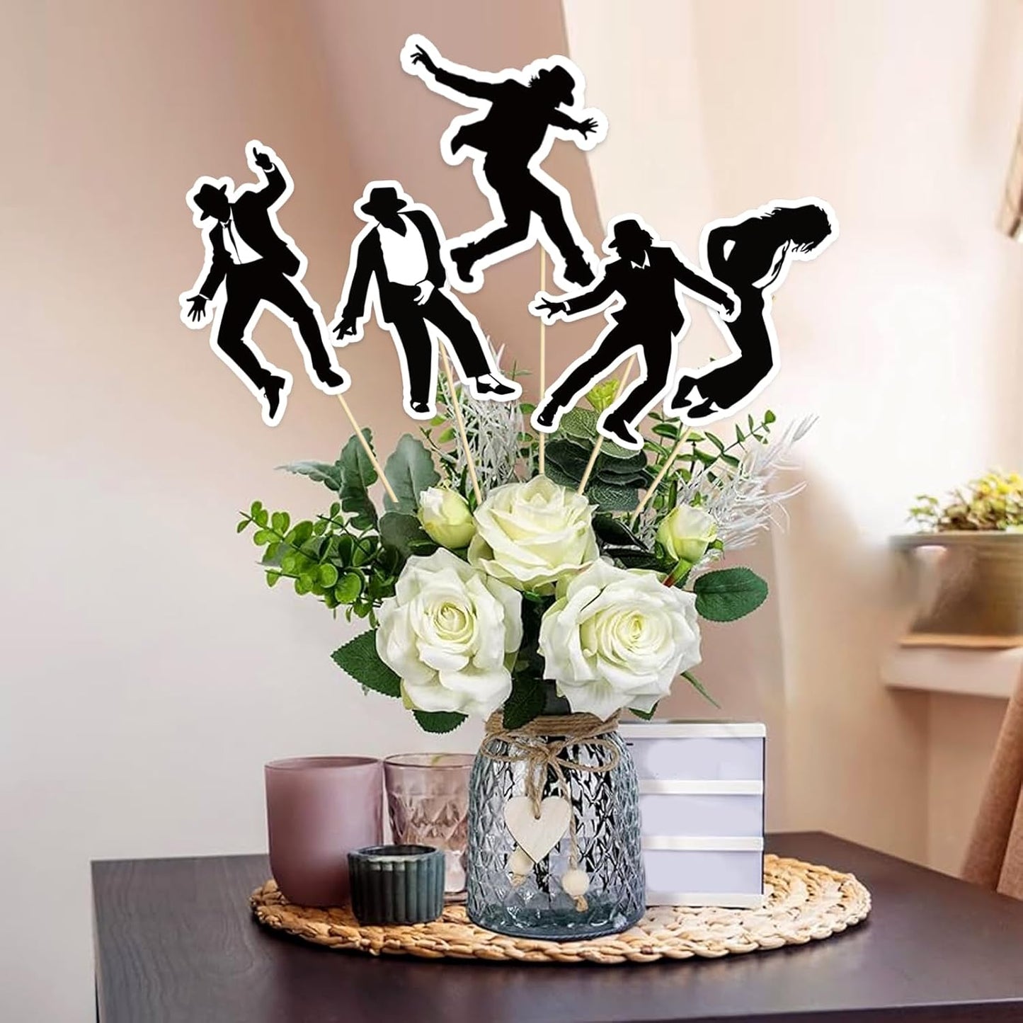 Beautiful Butterfly Centerpiece Sticks - Floral Baby Shower or Birthday Table Toppers - Butterfly Themed Gender Reveal Bridal Shower Party Decoration- Set of 15