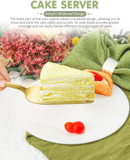 13-Inch Premium Cake Cutting Set for wedding，Exquisite Cake Knife and Server Set with Serrated Design, Ideal for Pastries, Pies, and Desserts (Silver)
