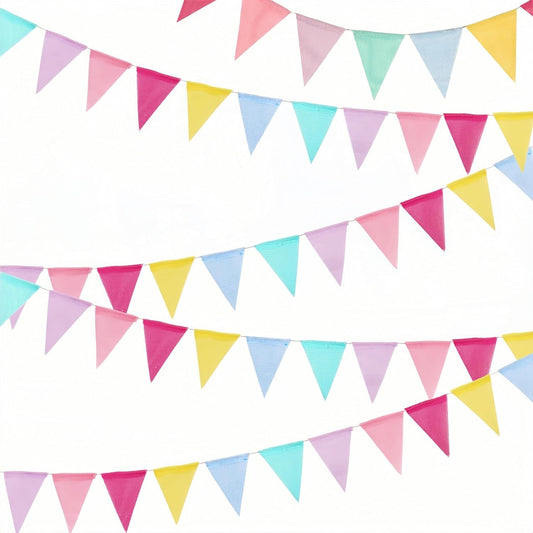 12pcs Colorful Pennant Banner,13ft Rainbow Triangle Flags Garland Birthday Flags, Festive Decoration for Classroom Graduation Spring Easter/Wedding
