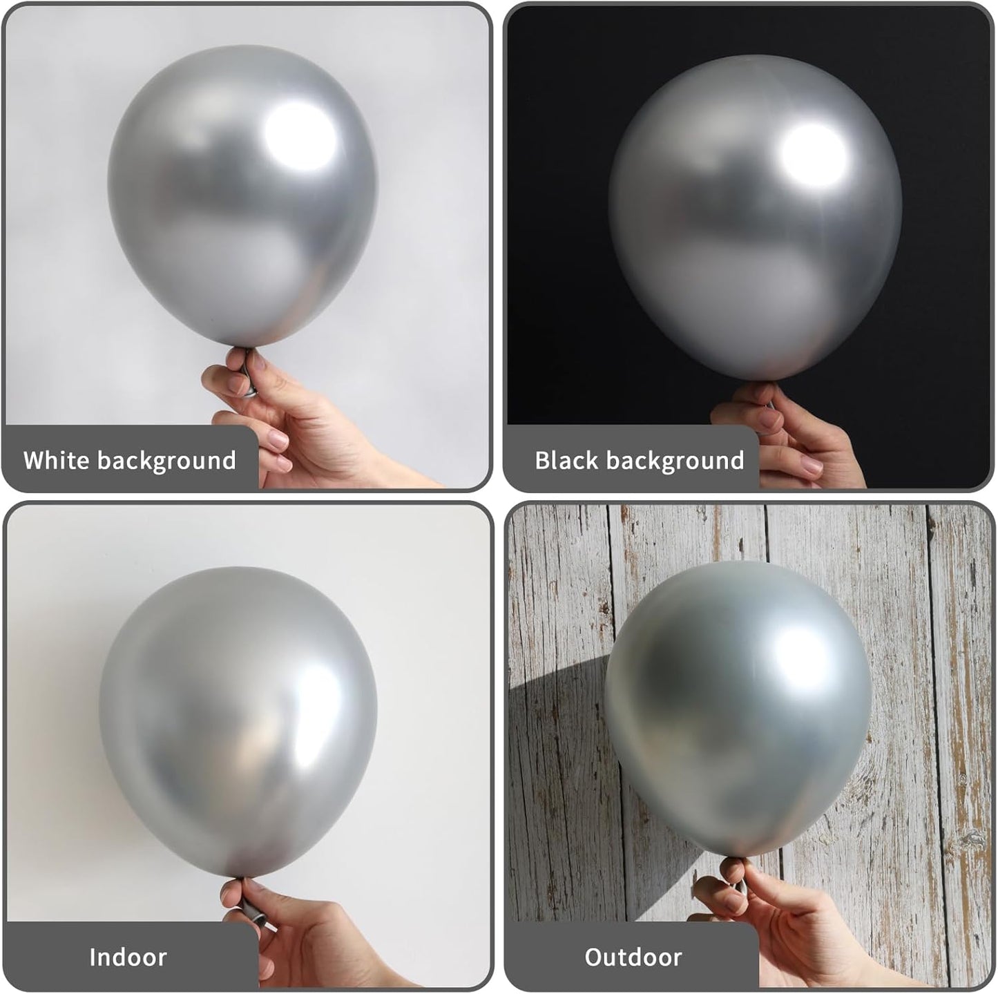 RUBFAC 87pcs Metallic Blue Silver Balloon Garland Arch Kit, 18 12 10 5 Inch Blue Silver Confetti Latex Party Balloons for Birthday Graduation Baby Shower Decoration