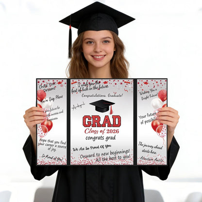 QIYANPAX Graduation Guest Book 2026, Blue and Gold Graduation Decorations Class of 2026, Graduation Signature Book, Congrats Grad Guest Book Alternative, Unique Graduation Gifts