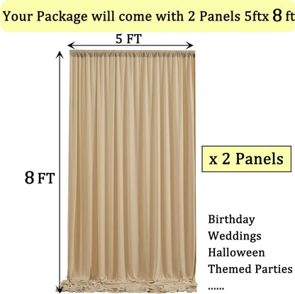 10ftx10ft Black Backdrop Curtains for Weddings Parties, Wrinkle Free 2 Panels Silky Polyester Photo Backdrop Drapes Back Drop Cloth Drapery for Birthday Mother'sDay Photography Background