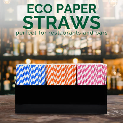 Black Paper Straws 1000 Count - 7.75" x 0.24", 100% Biodegradable & Compostable, Disposable Drinking Straws Bulk - Cocktail, Bars, Restaurants